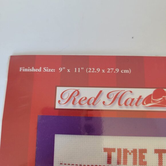 Vtg Candamar Designs Red Hat Society Counted Cross Stitch Kit 51483 Time To Play - Picture 3 of 6